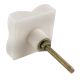 White Square Cross Cut Marble Stone Cabinet Knobs